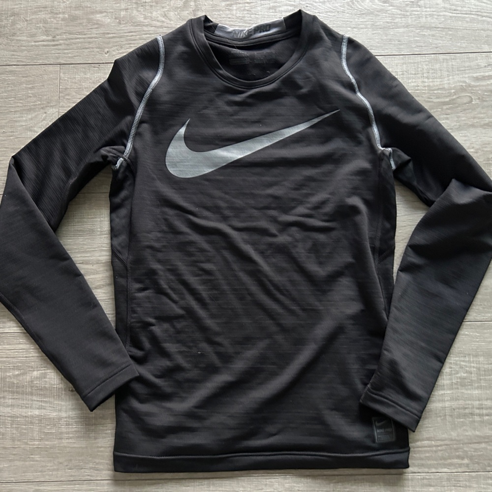 Nike Pro Hyperwarm Black Compression Long Sleeve Shirt XL